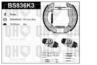 QUINTON HAZELL bs836k3 -  Комплект тормозов, барабанный тормозной механизм